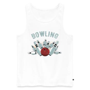 Bowling Strike Sketch - Men's Premium Organic Tank Top - white - Front - Michal (187cm)