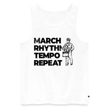 Drummer Motivation - Men's Premium Organic Tank Top - white - Front - AI Model Male 178 light (178cm)