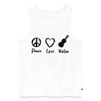 Paix Amour Violon - Débardeur bio Premium Homme - blanc - Devant - Michal (187cm)