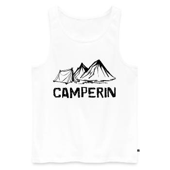 Camper Spruch Camping Berge Zelten Campingplatz - Männer Premium Bio Tank Top - Weiß - Vorne - AI Model Male 178 light (178cm)