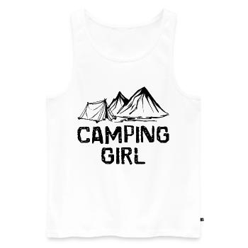 Camping, Hiker, Statement, Mountains, Camping, Chilling - Men's Premium Organic Tank Top - white - Front - AI Model Male 178 light (178cm)