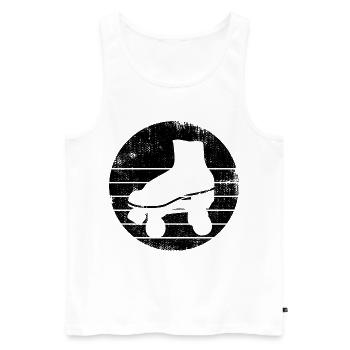 Croquis de patins à roulettes - Débardeur bio Premium Homme - blanc - Devant - AI Model Male 178 light (178cm)