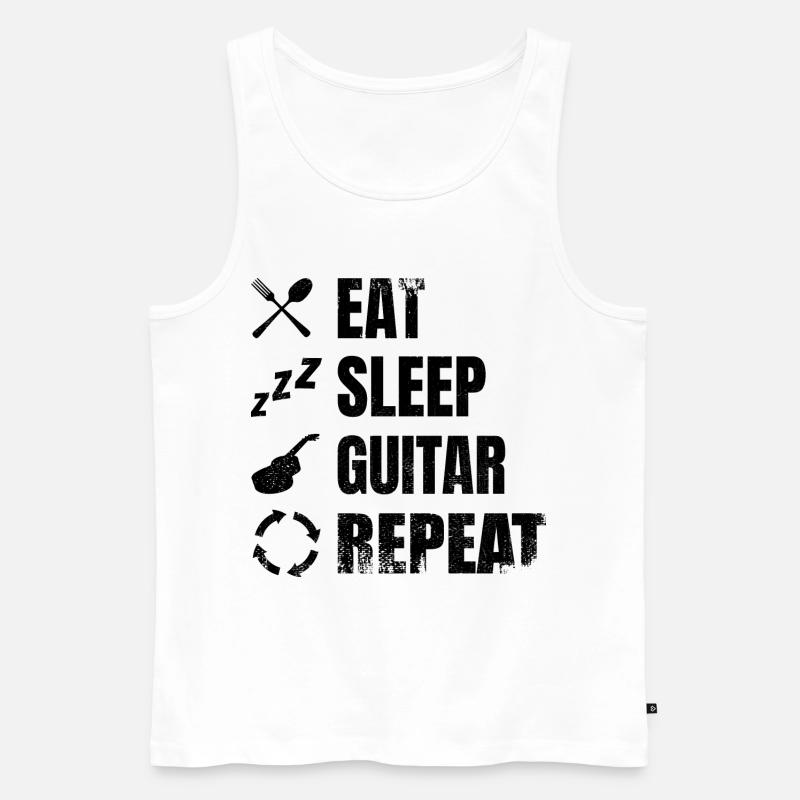 Gitarrist Tägliche Routine - Männer Premium Bio Tank Top - Weiß