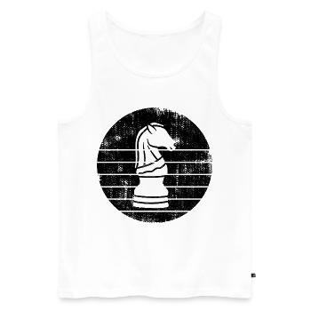 Chess Knight Drawing - Men's Premium Organic Tank Top - white - Front - AI Model Male 178 light (178cm)