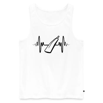 Cricketschläger EKG Herzschlag - Männer Premium Bio Tank Top - Weiß - Vorne - AI Model Male 178 light (178cm)
