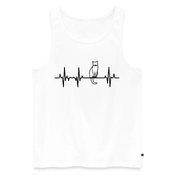 Rythme cardiaque de l’ECG du chat - Débardeur bio Premium Homme - blanc - Devant - Michal (187cm)