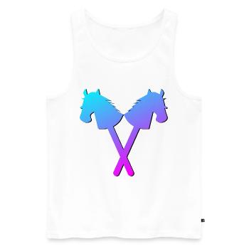 HOBBY HORSING - HOBBY HORSES - Men's Premium Organic Tank Top - white - Front - AI Model Male 178 light (178cm)
