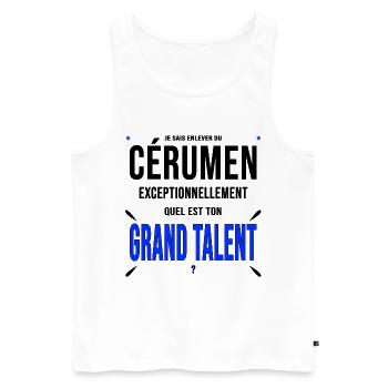 Otologiste oreilles cérumen cadeau drôle - Débardeur bio Premium Homme - blanc - Devant - Michal (187cm)