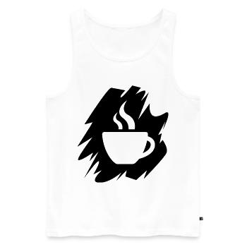 Kaffee Pinselstrich Logo Cafe Restaurant Tasse - Männer Premium Bio Tank Top - Weiß - Vorne - AI Model Male 178 light (178cm)