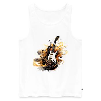 E-Gitarre Splash Gitarrist Musik Instrument Rock - Männer Premium Bio Tank Top - Weiß - Vorne - Michal (187cm)