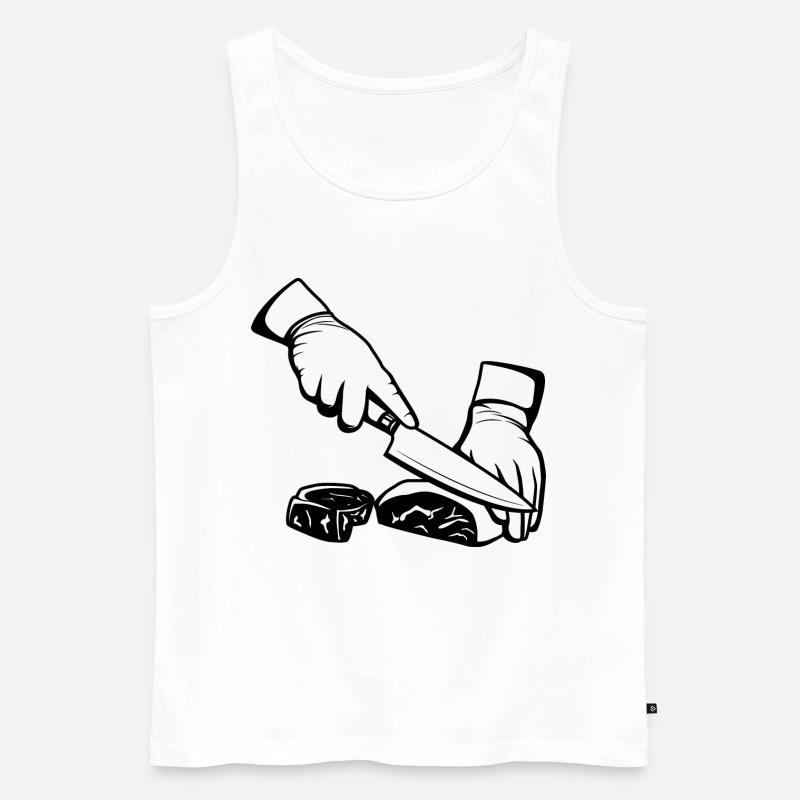 Fleisch schneiden - Männer Premium Bio Tank Top - Weiß