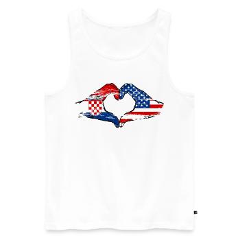 Croatia USA heart shape with hands used - Men's Premium Organic Tank Top - white - Front - Michal (187cm)
