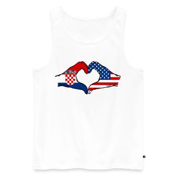 Croatia USA heart shape with hands - Men's Premium Organic Tank Top - white - Front - Michal (187cm)