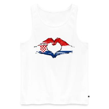 Croatia Holland Heart Shape with Hands Used - Men's Premium Organic Tank Top - white - Front - Michal (187cm)