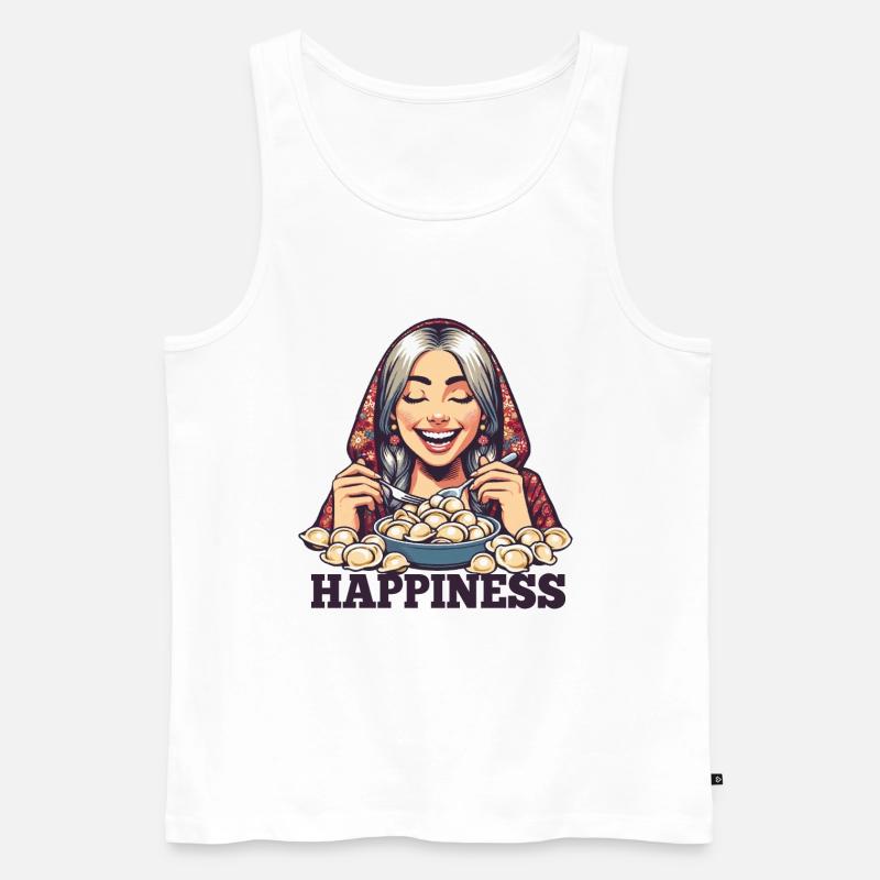 Pelmeni Glück Geschenk - Männer Premium Bio Tank Top - Weiß