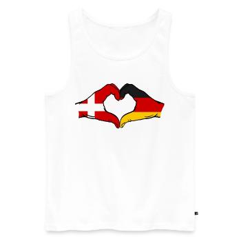 Dänemark Deutschland Herzform mit Hände - Männer Premium Bio Tank Top - Weiß - Vorne - Michal (187cm)
