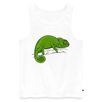 Chameleon green - Men's Premium Organic Tank Top - white - Front - Michal (187cm)