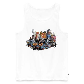 Frankfurt Grafitti Pop Art Streetart Ghetto Kunst - Männer Premium Bio Tank Top - Weiß - Vorne - Michal (187cm)