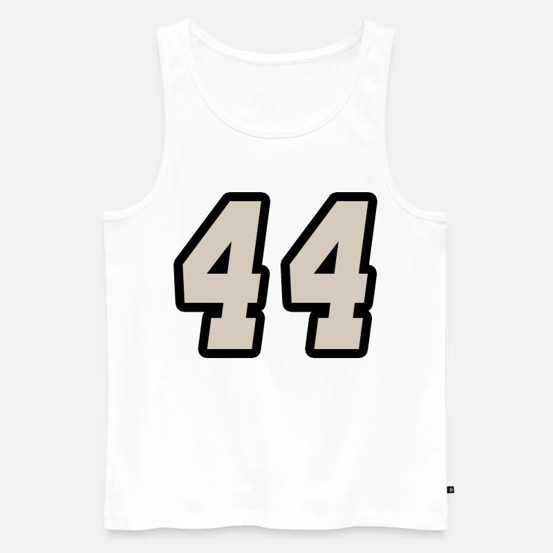 Nummer vierundvierzig 44 - Männer Premium Bio Tank Top - Weiß