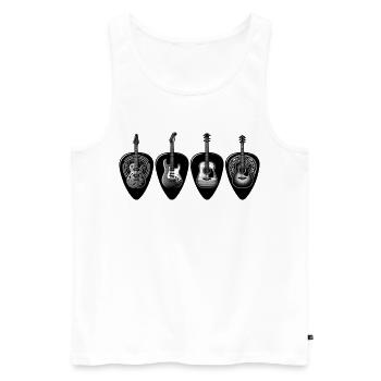 Black & White Gitarrenquartett - Männer Premium Bio Tank Top - Weiß - Vorne - AI Model Male 178 light (178cm)