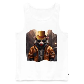 City Possum - Men's Premium Organic Tank Top - white - Front - AI Model Male 178 light (178cm)