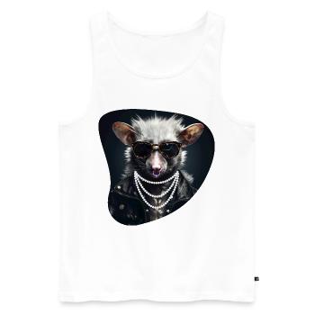 Hard Rock Possum - Men's Premium Organic Tank Top - white - Front - AI Model Male 178 light (178cm)