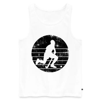 Joueur de hockey sur gazon - Débardeur bio Premium Homme - blanc - Devant - AI Model Male 178 light (178cm)