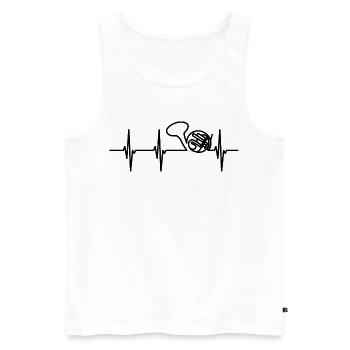 Cor d’harmonie ECG Heart Line - Débardeur bio Premium Homme - blanc - Devant - Michal (187cm)