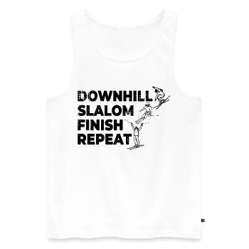 Downhill Slalom Finish Repeat - Männer Premium Bio Tank Top - Weiß - Vorne - Michal (187cm)