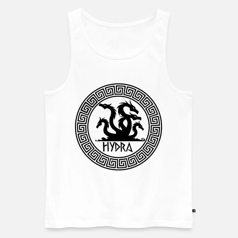 Schwarzes Hydra-Symbol - Männer Premium Bio Tank Top - Weiß