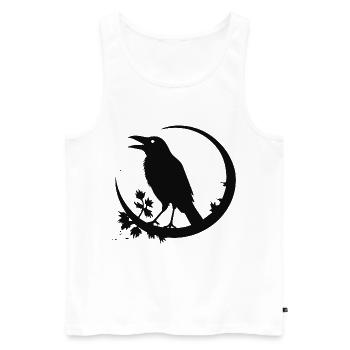 Rabe im Mond - Männer Premium Bio Tank Top - Weiß - Vorne - Michal (187cm)