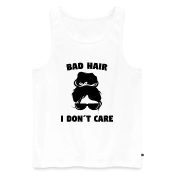 I don't care cool saying attitude indifferent - Men's Premium Organic Tank Top - white - Front - AI Model Male 178 light (178cm)