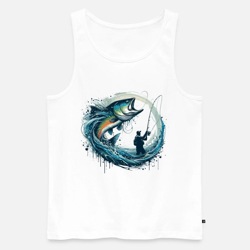 Angeln dynamisch Geschenk - Männer Premium Bio Tank Top - Weiß