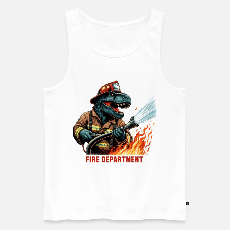 Pompier T-Rex cadeau - Débardeur bio Premium Homme - blanc