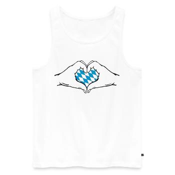 Drapeau de Bavière Aiguilles en forme de coeur - Débardeur bio Premium Homme - blanc - Devant - Michal (187cm)