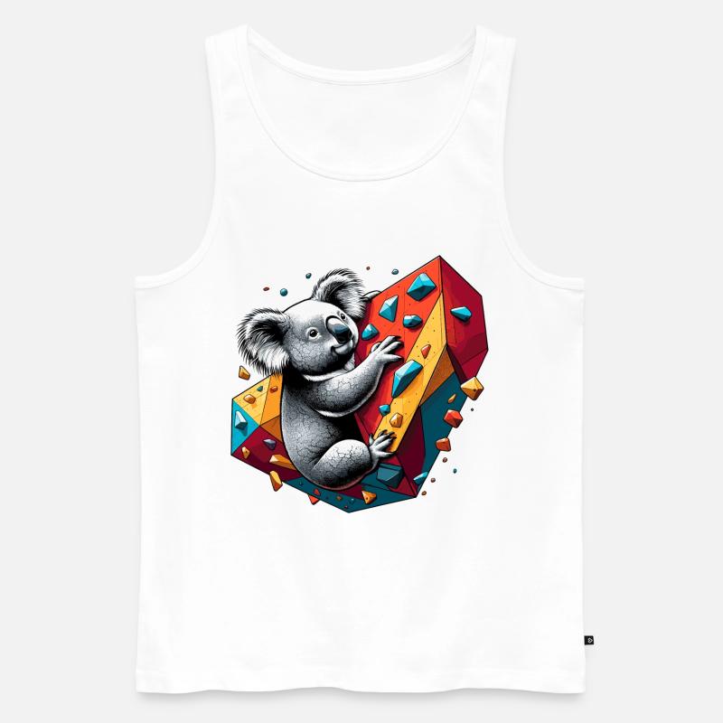 Bouldern Koala Geschenk - Männer Premium Bio Tank Top - Weiß