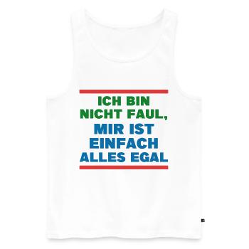I don't care about attitude statement - Men's Premium Organic Tank Top - white - Front - AI Model Male 178 light (178cm)