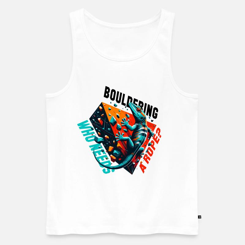 Bouldern Gecko Seil? Geschenk - Männer Premium Bio Tank Top - Weiß