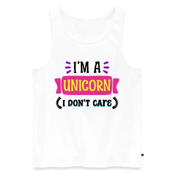 Cooler Spruch Gleichgültig Ist Mir Wurscht - Männer Premium Bio Tank Top - Weiß - Vorne - Michal (187cm)