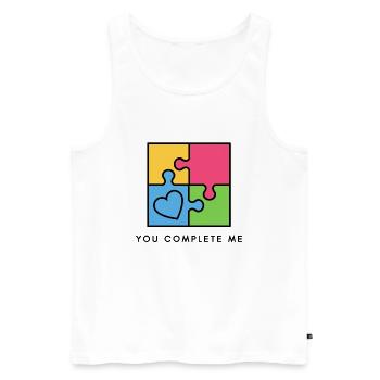 You Complete Me True Love Valentine's Day - Men's Premium Organic Tank Top - white - Front - Michal (187cm)