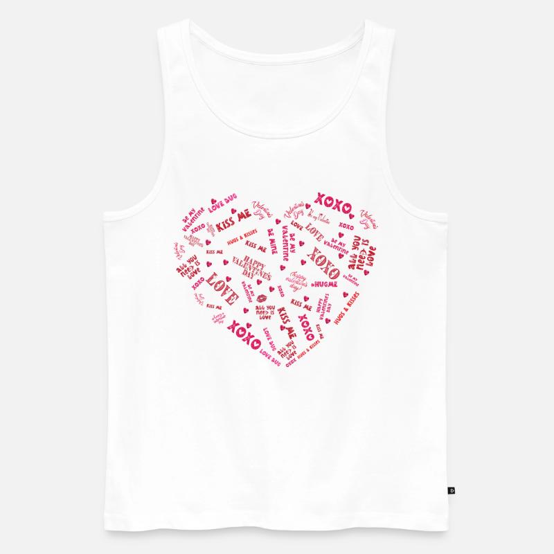 Herz voller liebe Botschaften - Männer Premium Bio Tank Top - Weiß