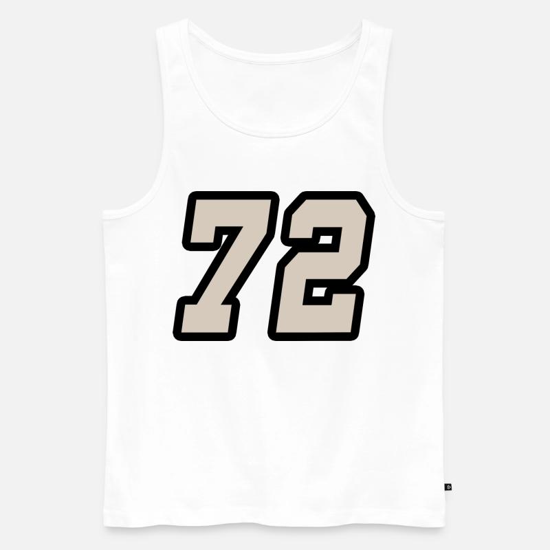 Nummer zweiundsiebzig 72 - Männer Premium Bio Tank Top - Weiß
