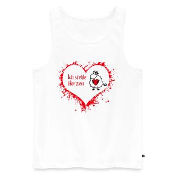 IchStehleHerzen - Männer Premium Bio Tank Top - Weiß - Vorne - Michal (187cm)