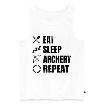 Archery Schedule - Men's Premium Organic Tank Top - white - Front - AI Model Male 178 light (178cm)