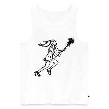 Filles de crosse - Débardeur bio Premium Homme - blanc - Devant - AI Model Male 178 light (178cm)