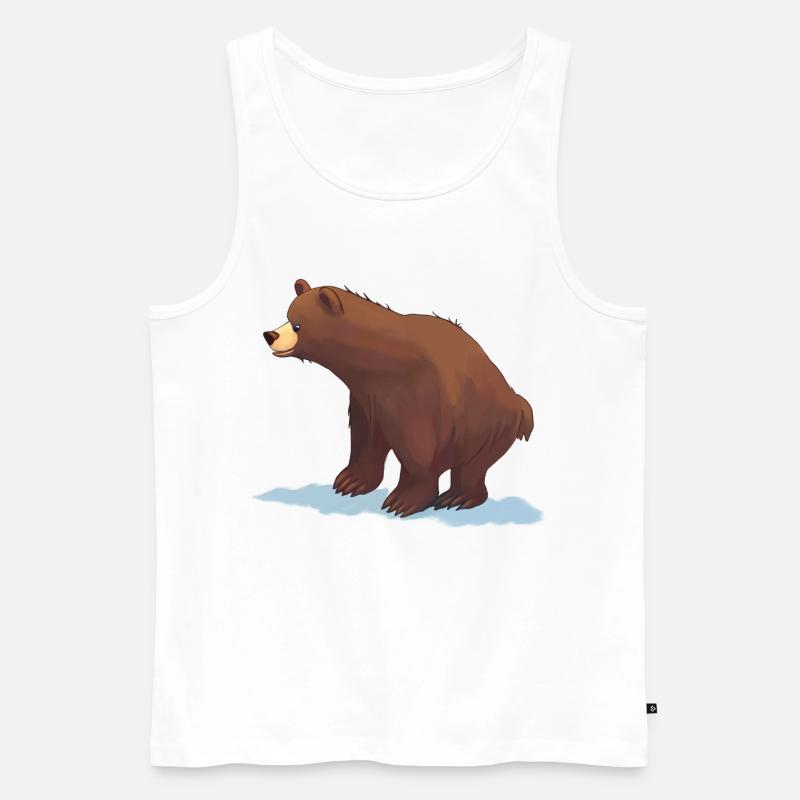 Braunbär (Gemälde) - Männer Premium Bio Tank Top - Weiß
