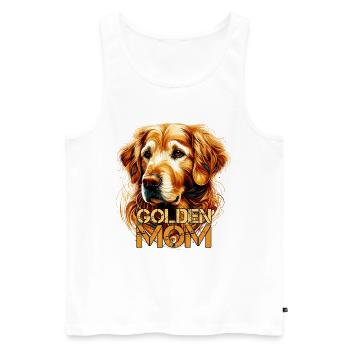Golden Retriever Golden maman chien cadeau - Débardeur bio Premium Homme - blanc - Devant - AI Model Male 178 light (178cm)