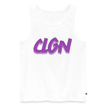 CLGN | Kurzform Köln - Männer Premium Bio Tank Top - Weiß - Vorne - Michal (187cm)