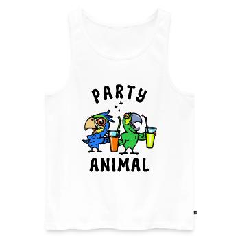 Africa Statement Parrot Animal Birds Animal Lover - Men's Premium Organic Tank Top - white - Front - Michal (187cm)
