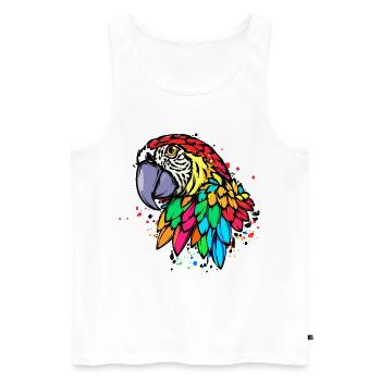 Oiseau, Perroquet, Zoo, Animal, Amoureux Des Animaux, Animal De Compagnie - Débardeur bio Premium Homme - blanc - Devant - Michal (187cm)